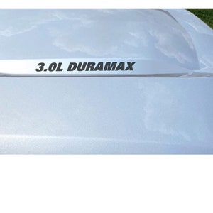 2019 2020 2021 2022 2023 2024 Chevy Silverado 1500 Matte Black 3.0L Duramax Hood Decals Set Of 2 GM Official Licensed Product