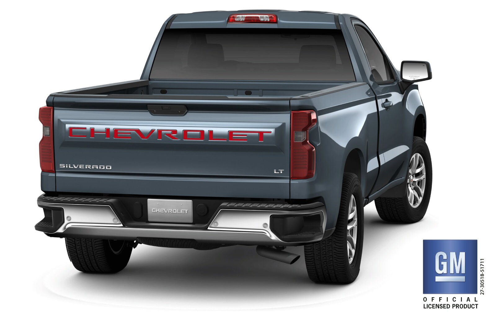 Red Bed Rail Letters For Silverado 2019-UP - ABS Plastic Self-Adhesive Inserts