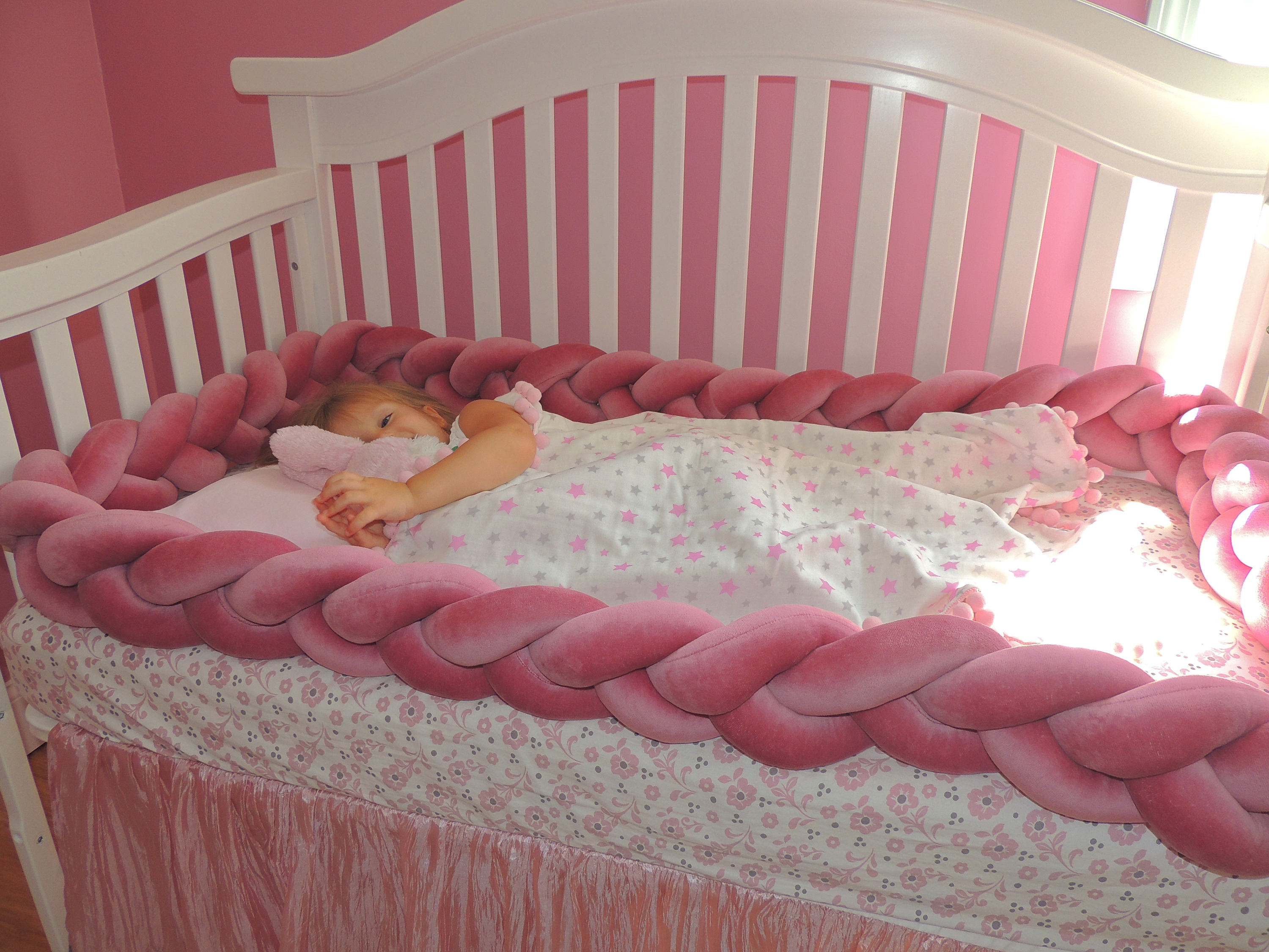 Braided Crib Bumper/Nursery bedding/Nursery Decor/Baby Etsy