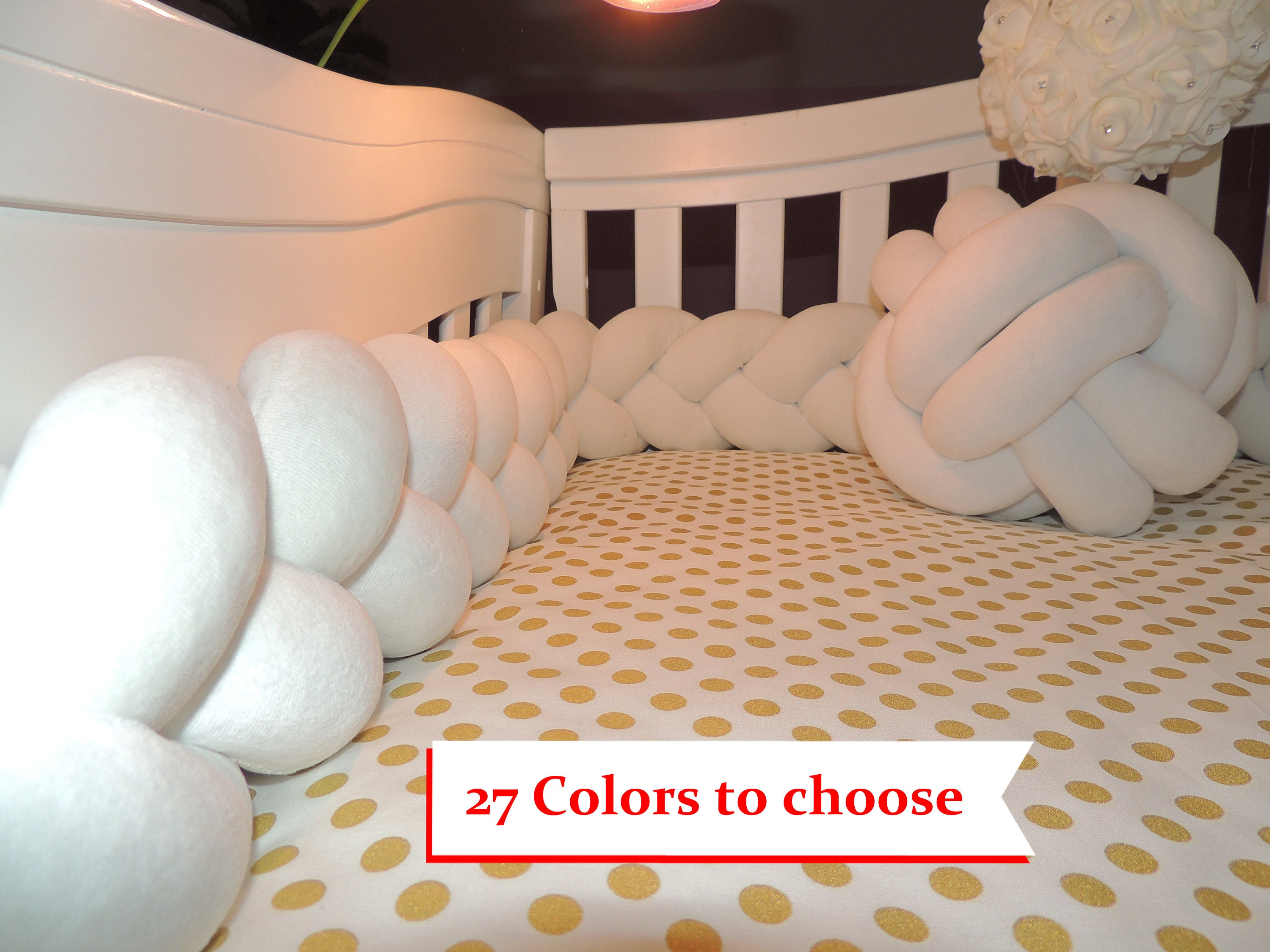 Braided Crib Bumpers/Baby Bedding/Cot/Knot Pillow/Knot Etsy