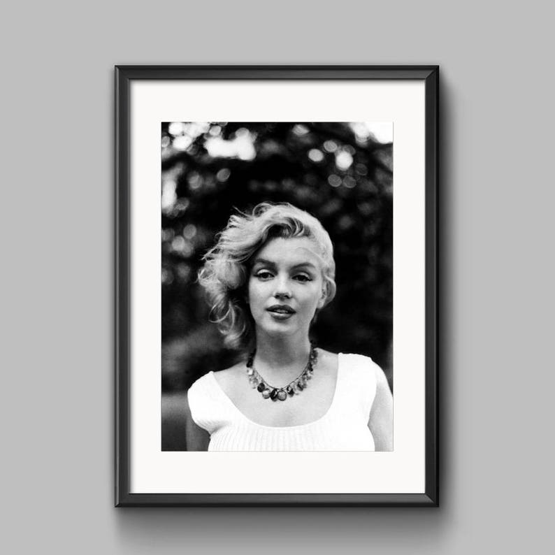 Marilyn Monroe Print Black and White Photograph Large Etsy UK