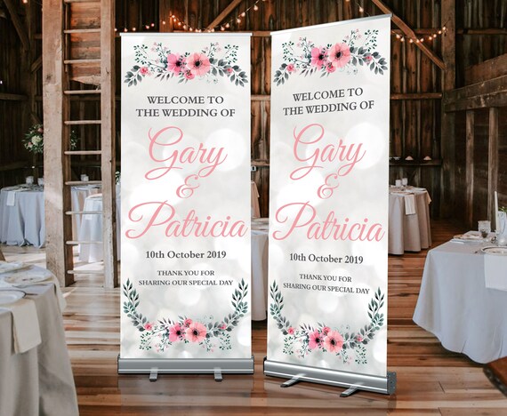 Free Postage Custom Wedding Banner Roll Up Banner Wedding Etsy