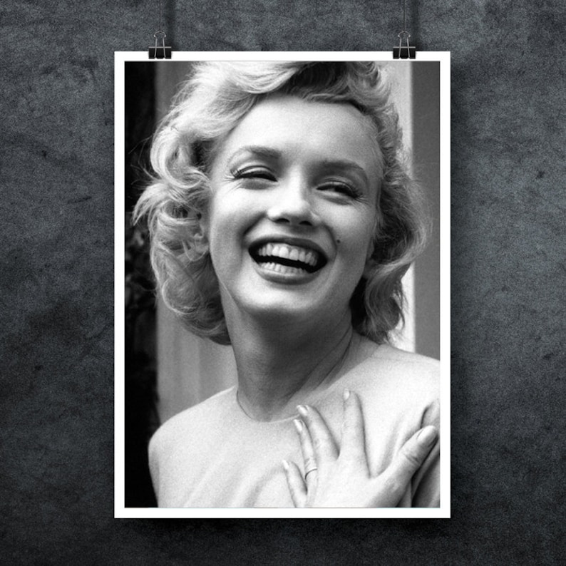 Marilyn Monroe Print, Black and White Photograph, Large Poster, Vintage Pin Up, 1950s, Holywood Icon, JFK, Old Holywood 