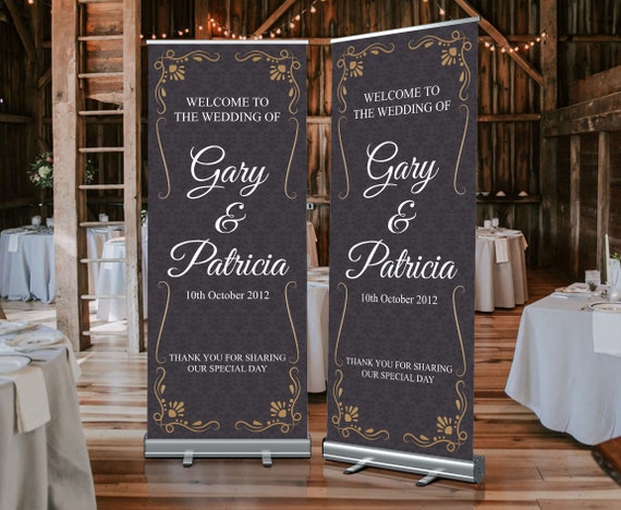 2 x LARGE PERSONALISED WEDDING ANNIVERSARY BANNER 62" long 