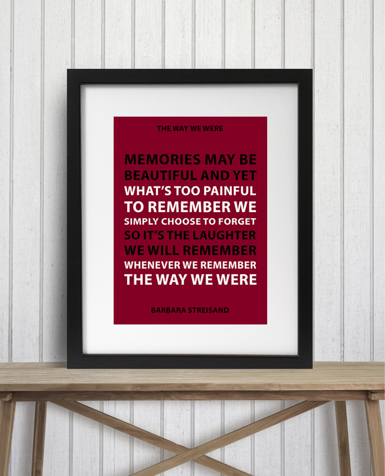 Barbara Streisand the Way We Were Song Lyrics Quote Art Etsy