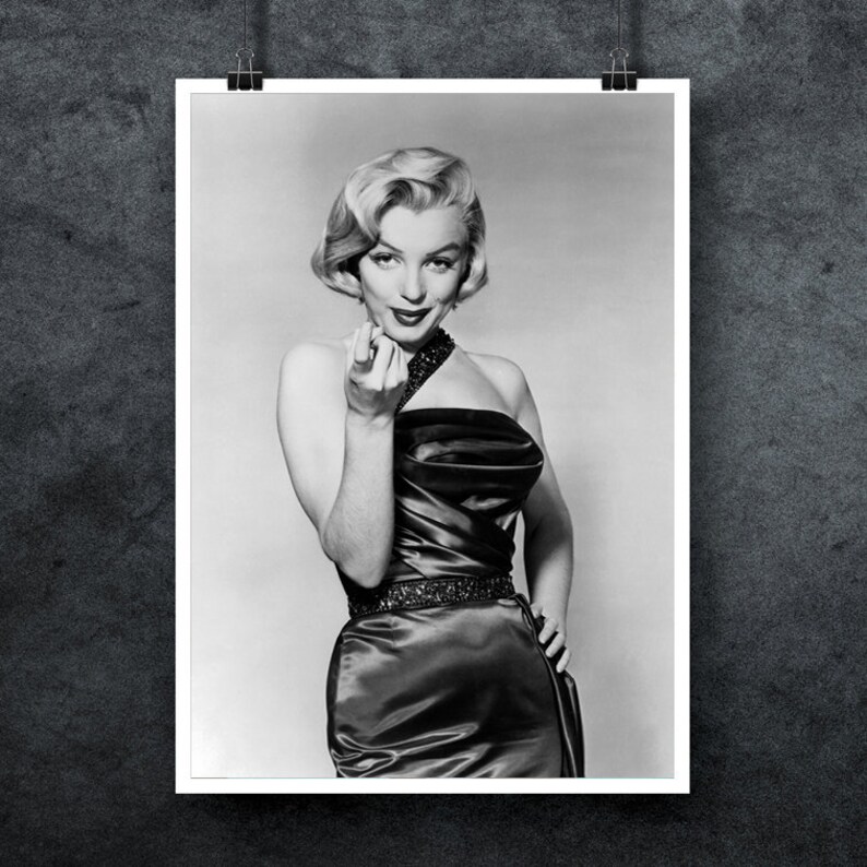 Marilyn Monroe Print, Black and White Photograph, Large Poster, Vintage Pin Up, Holywood Star, How to Marry A Millionaire 