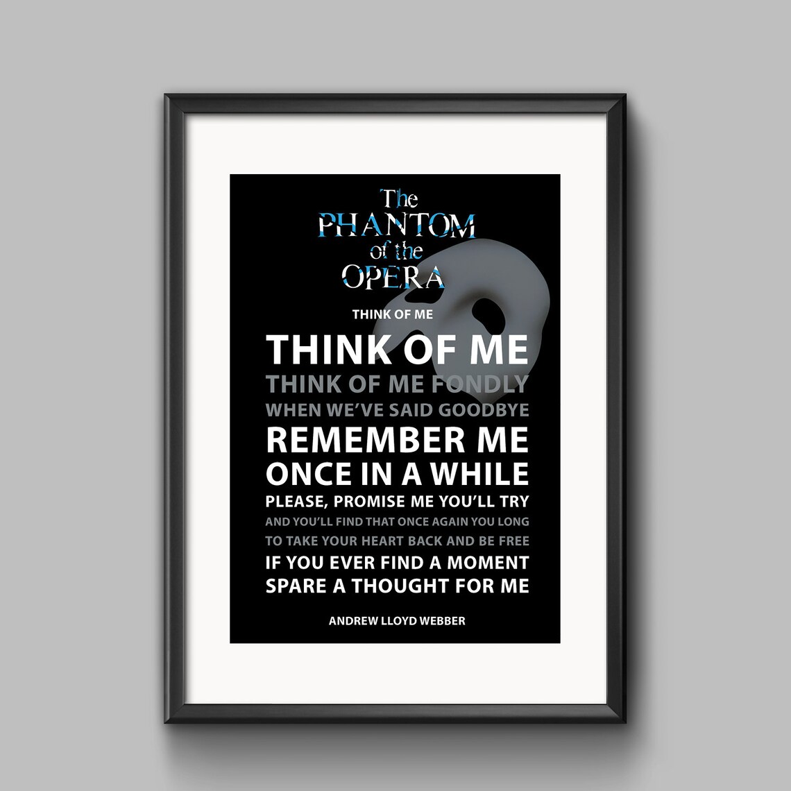 think of me phantom of the opera letra