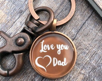 Love you Dad Key Chain, Gift for Dad, Keychain for Dad, Keychain for Man, Dad gift birthday, Dad gift Christmas, Gift idea Dad, Keychain Dad
