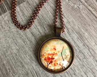 Vintage Look Spring Flowers Pendant Necklace, Vintage Necklace, Necklace for Woman, Flower Necklace, Vintage Flower Jewelry