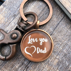Love you Dad Key Chain, Gift for Dad, Keychain for Dad, Keychain for Man, Dad gift birthday, Dad gift Christmas, Gift idea Dad, Keychain Dad image 1
