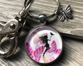 Llavero de hada, llavero de mariposa, regalo espiritual, regalo de mariposa, hada de las flores, llavero de hada, regalo de hada, hada mariposa