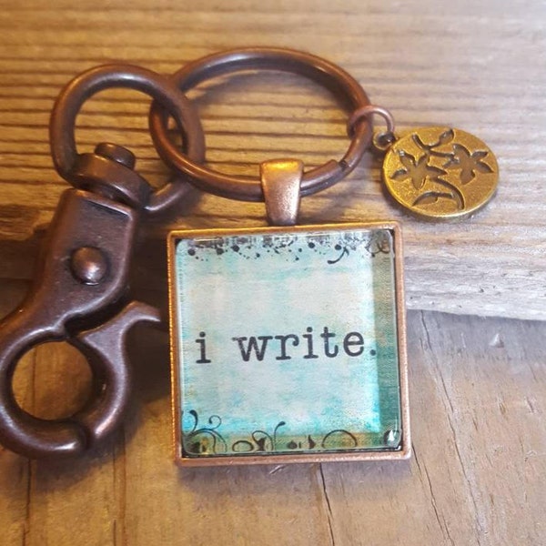 I Write Key Chain, Key Chain Writer, Writer Key Chain, Aspiring Writer, Key Chain for Author, KeyChain Writer, Vintage Keychain, Writer Gift
