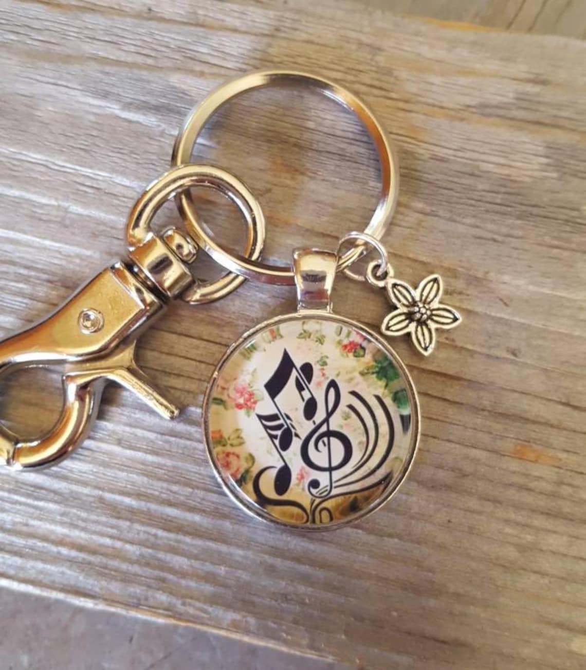 Musical Note Key Chain Music Lover Key Chain Music Key Etsy