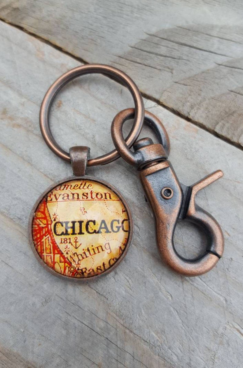 Chicago Keychain Chicago Love Chicago Gift Keychain Etsy