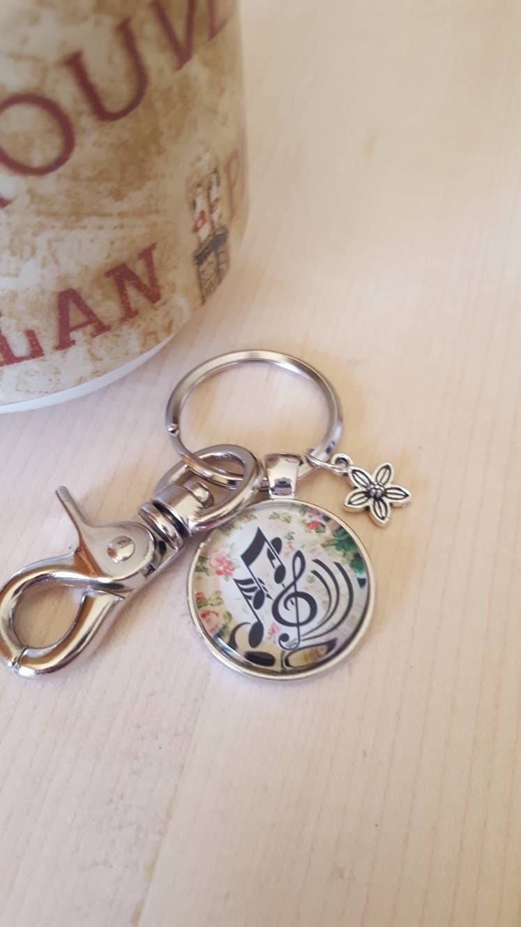Musical Note Key Chain Music Lover Key Chain Music Key Etsy