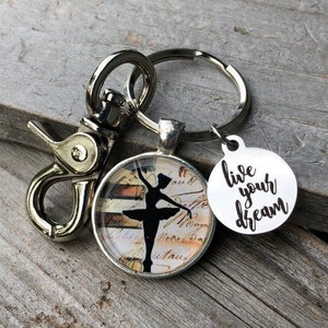 Dancer KeyChain, Dancer Gift, Dance Gift, Vintage KeyChain, Gift for Dancer, KeyChain Dancer, Dance Team Gift, Dance love, ballet love