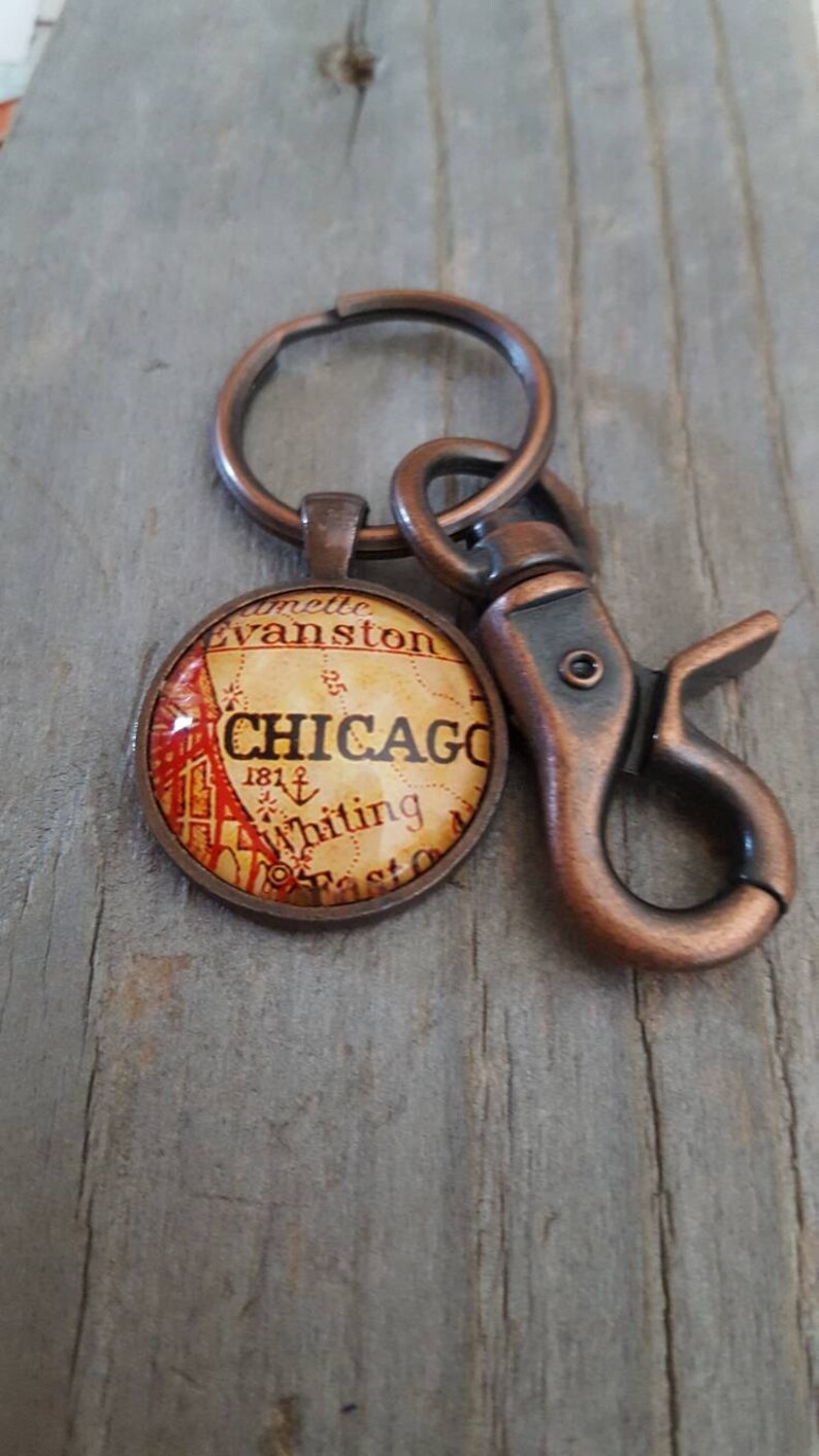Chicago KeyChain Chicago Love Chicago Gift KeyChain Etsy