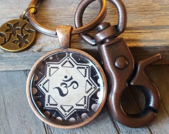 Vintage Copper Yoga Key Chain, Inspirational Key Chain, Gift for her, Yoga Key Chain, Spiritual Key Chain, Keychain Yoga, Key Chain for her