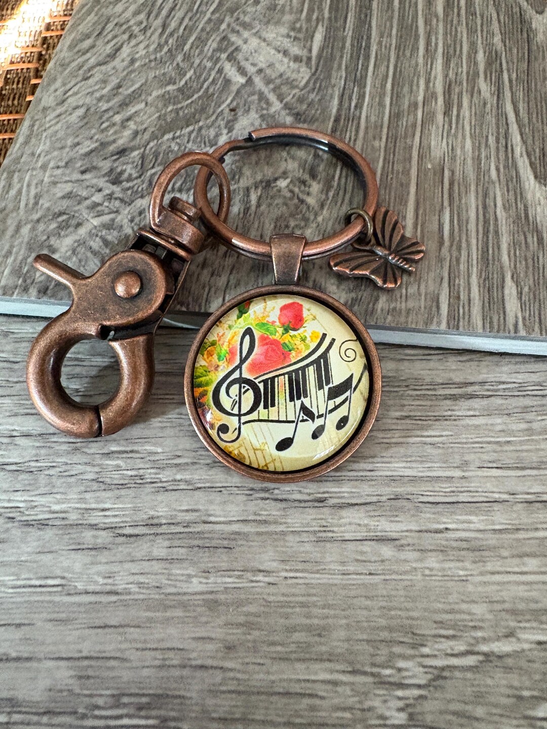 Vintage Musical Note Key Chain, Music Lover Gift, Musician Gift ...