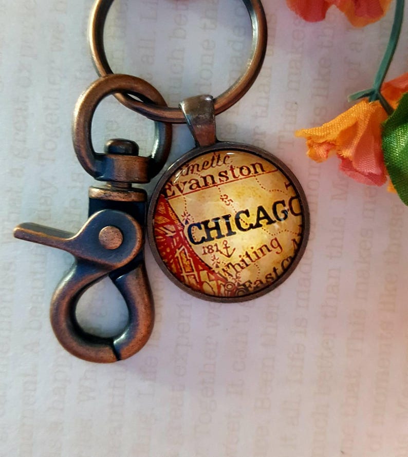 Chicago Keychain Chicago Love Chicago Gift Keychain Etsy