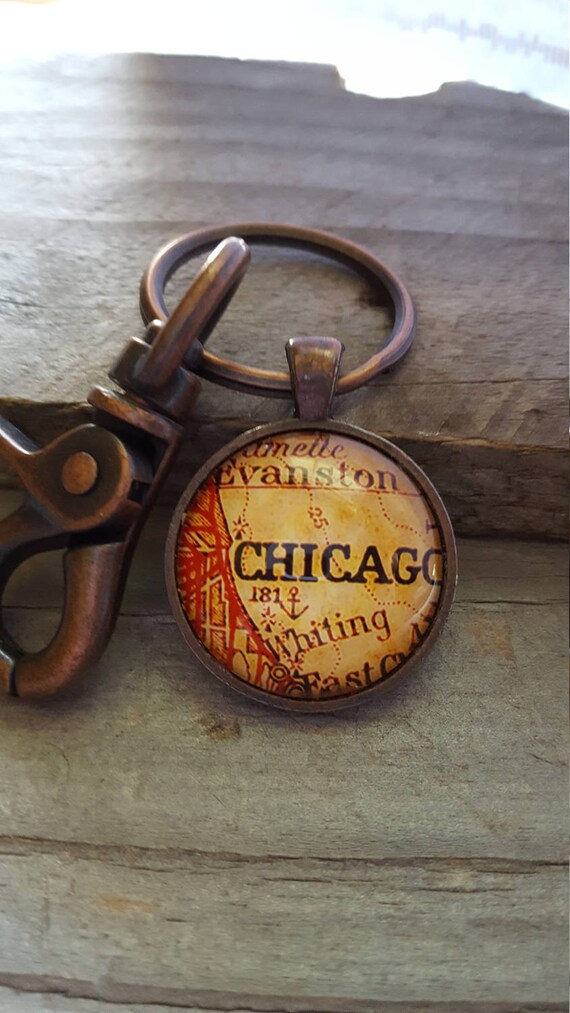 Chicago KeyChain Chicago Love Chicago Gift KeyChain | Etsy
