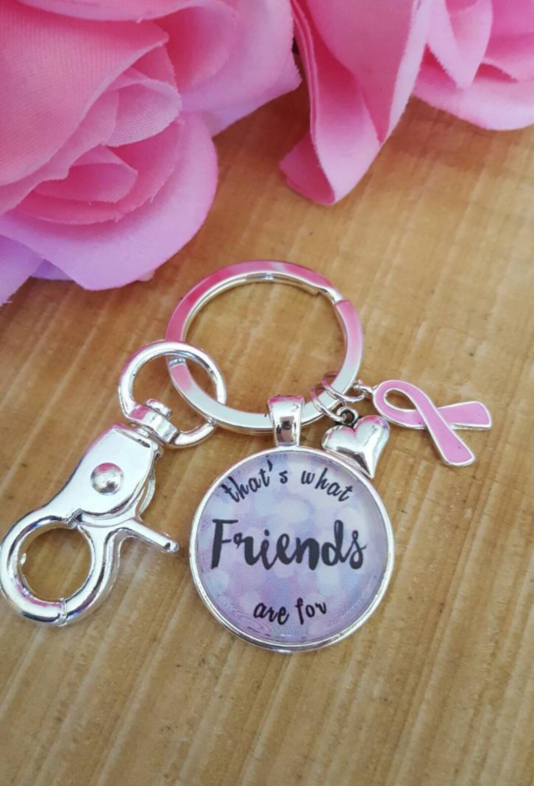 Breast Cancer Awareness Key Chain, Cancer Survivor Gift, Cancer Key ...