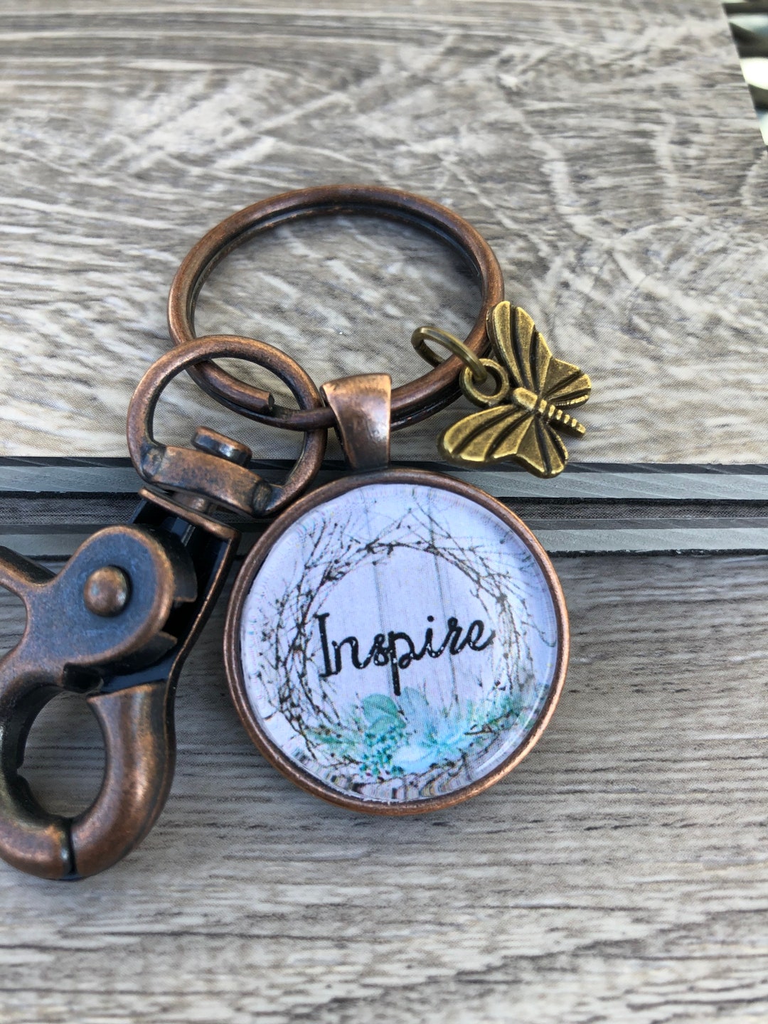 Key Chain Inspiration Vintage Inspire Key Chain, Inspiration Gift, Gift Idea, Butterfly Gift ...