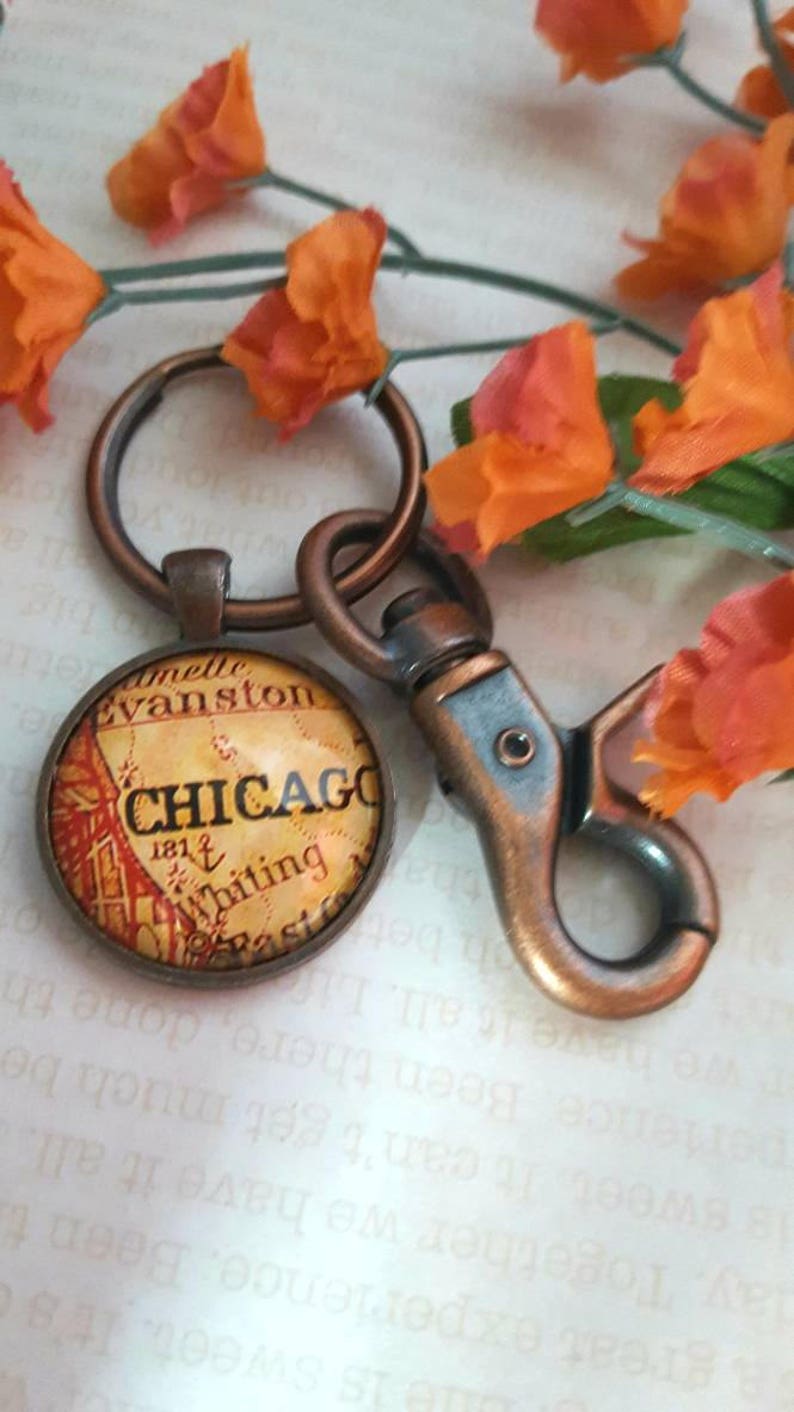 Chicago Keychain Chicago Love Chicago Gift Keychain Etsy