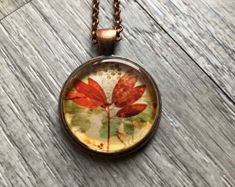 Vintage Look Autumn Leaf Necklace, Antique Copper Necklace, Necklace for Woman, Vintage Necklace, Autumn Necklace, Autumn Jewelry