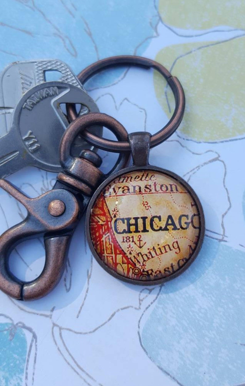 Chicago KeyChain Chicago Love Chicago Gift KeyChain Etsy