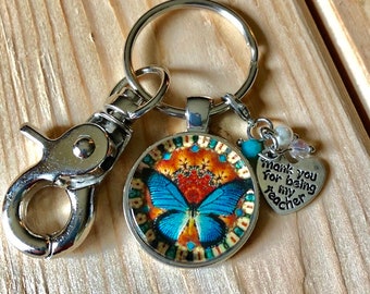 Butterfly Key Chain, Butterfly Jewelry, Woman's Jewelry, Gift teacher, Butterfly Pendant, Inspiration gift, Keychain Butterfly, teacher gift