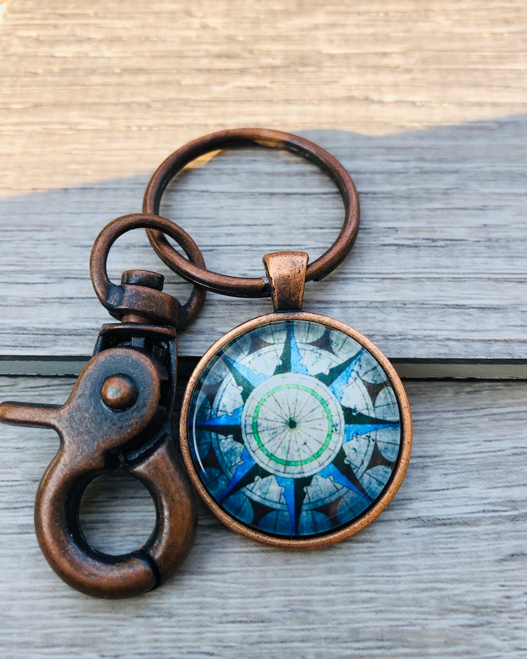 Vintage Look Compass Key Chain Gift for Him Vintage Compass Etsy