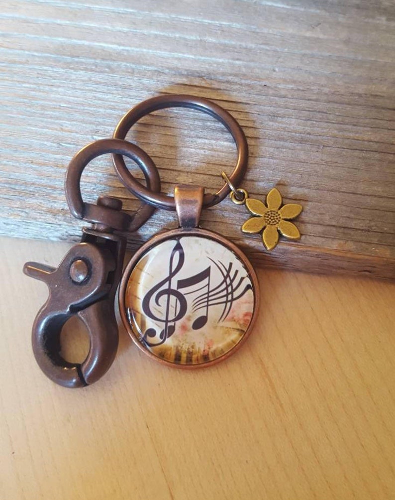 Vintage Musical Note Key Chain, Music Lover Key Chain, Musician Key ...