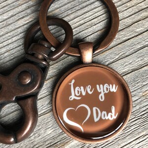 Love you Dad Key Chain, Gift for Dad, Keychain for Dad, Keychain for Man, Dad gift birthday, Dad gift Christmas, Gift idea Dad, Keychain Dad image 2