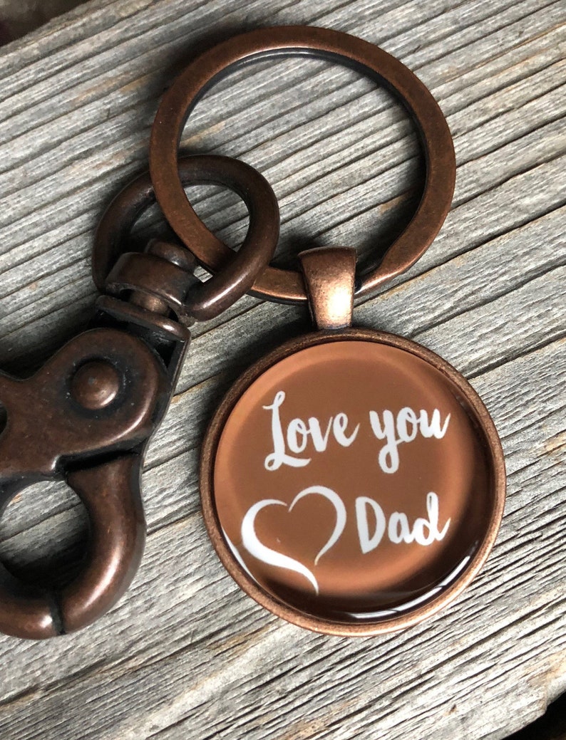 Love you Dad Key Chain, Gift for Dad, Keychain for Dad, Keychain for Man, Dad gift birthday, Dad gift Christmas, Gift idea Dad, Keychain Dad image 2