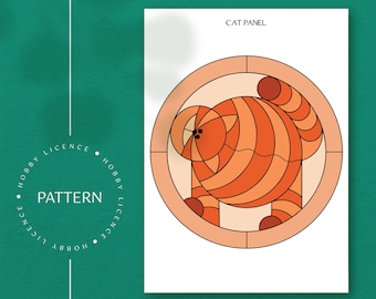 Katzen Glasmalerei-Muster: Lustiger Katzen-Sonnenfänger (PDF Digital Pattern)