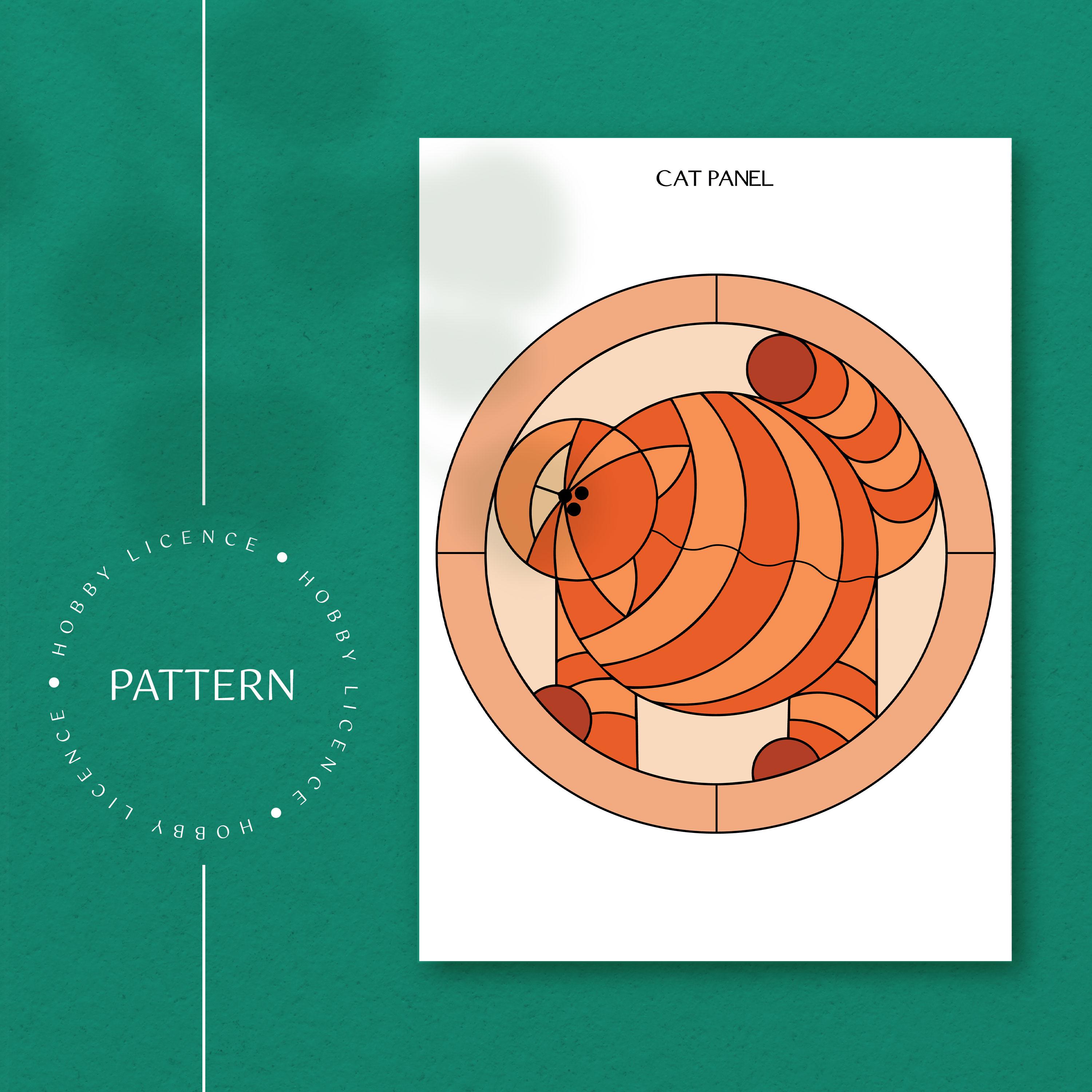 Cat Stained Glass Pattern: Funny Feline Suncatcher (PDF Digital Pattern ...
