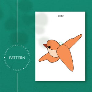 Simple Pattern Bird Stained Glass Patterns Bird Suncatcher Printable Pattern Bird Themed Gifts DIY Beginner Pattern Bonus Pattern Included