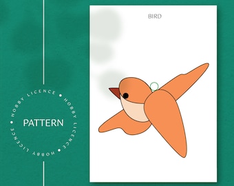 Bird Suncatcher Stained Glass Pattern: Beginner DIY Project (PDF Pattern)