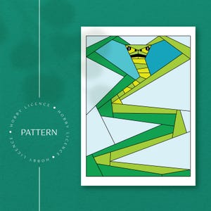 Gebrandschilderd glaspatroon slang: geometrisch paneel, modern decor (pdf-patroon)