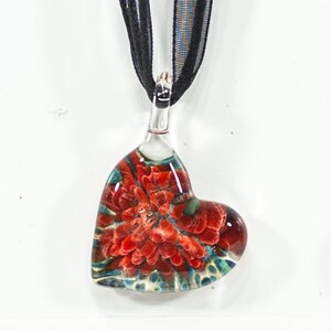 Lava red heart shaped pendant