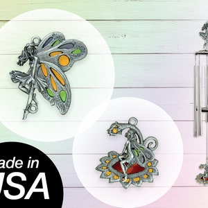 Kara&#39;s 36&quot; Fairy Stained Glass Wind Chime