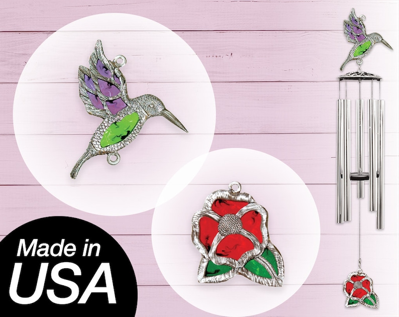 Kara's 36 Hummingbird Stained Glass Wind Chime Etsy