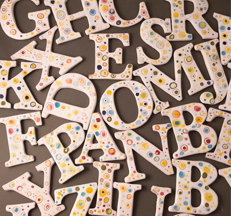 Ceramic Letters Custom Mosaic Tiles Shapes Mosaic Tiles Etsy