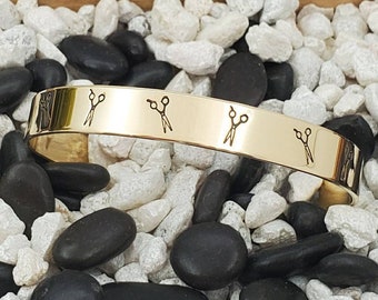 Scissor Bracelet Cuff | Hair Stylist Jewelry | Hand-Stamped Cuff