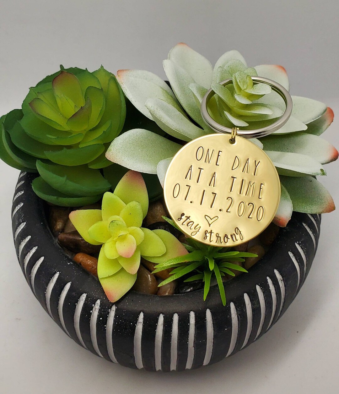 Recovery Star Keychain Sobriety Recovery Keychain | One Day at a Time Gift | Custom Date Token ...
