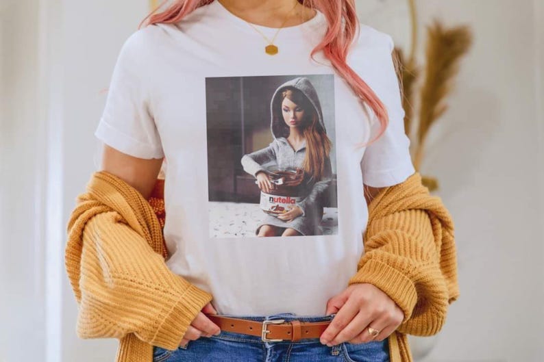 Nutella Girl Graphic Tee | Funny Comfort Food Shirt | Cozy Vibes T-Shirt | Unisex Soft Tee | Relatable Humor Shirt | Snack Lover Top image 1