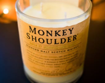 Monkey Shoulder Scotch Liquor Bottle Soy Candle - Double Wicked