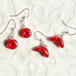 Red blood cell earrings, mix and match, hematologist / pathologist / doctor / nurse / medical technologist / blood bank / transfusion gift