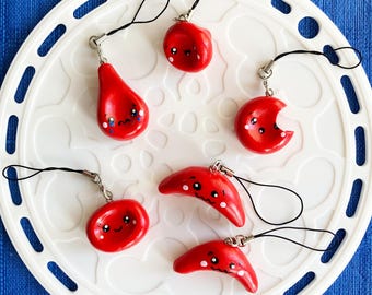 Red blood cell RBC pathology - abnormal shapes ornament, hematologist / pathologist / doctor / blood bank / transfusion / med student gift